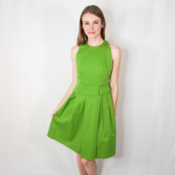 Akris Punto Dresses & Skirts - AKRIS PUNTO Green Pleated Sleeveless Dress
